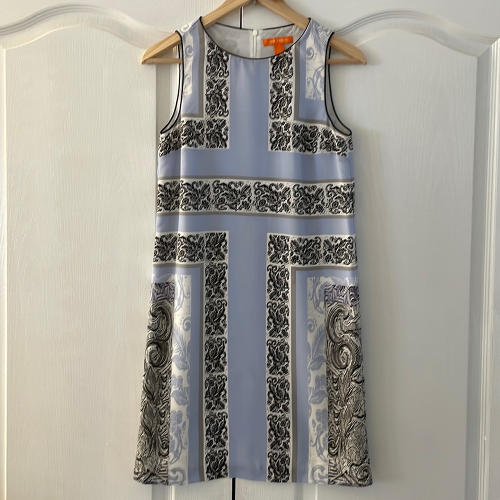 Joe Fresh fully lined black/white and blue shift dress SIZE 0